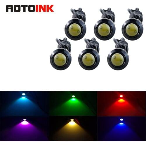 AOTOINK 1Pcs Super Bright Eagle Eye Lights 23mm Daytime Running Lights Waterproof Signal Lamps Backup LED Black 12V C