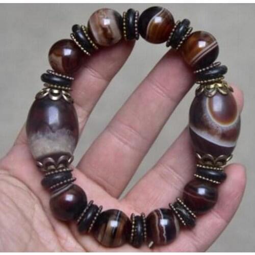 Free Shipping Madagascar natural decorative pattern silk agate energy healing bracelet