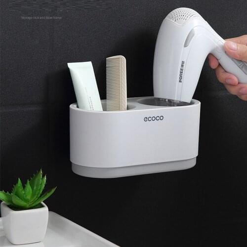 Ecoco Hair Dryer Holder, Punch-free Multi-function Storage Box, Curling Iron Shelf, Bathroom Organizer, Bathroom Storage Rack ec