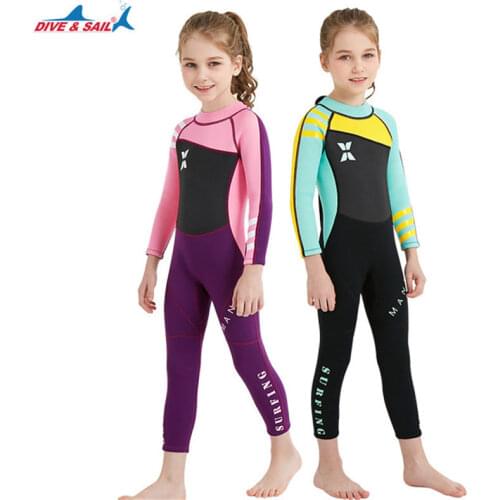 Hot Sale Kids Diving Suit 2.5MM Neoprene Wetsuit Child For Boys&Girls Keep Warm One-piece Long Sleeve UV Protection Guards