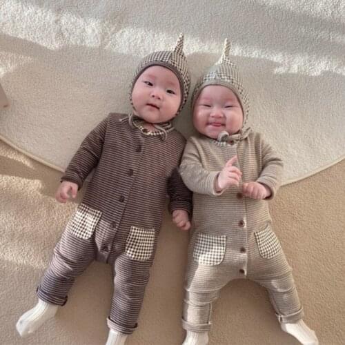 Unisex Baby Overalls and Jumpsuits Striped Newborn Babies Onesie Soft Pajamas Toddler Girl Fall Clothes Accessories for Children