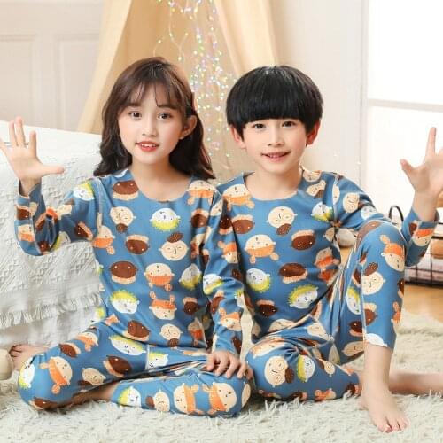 Kids Pyjamas Toddler Girls Thermal Underwear Sets Pajamas Teenagers Casual Childrens Sleepwear 2021 Autumn Winter Baby Homewear