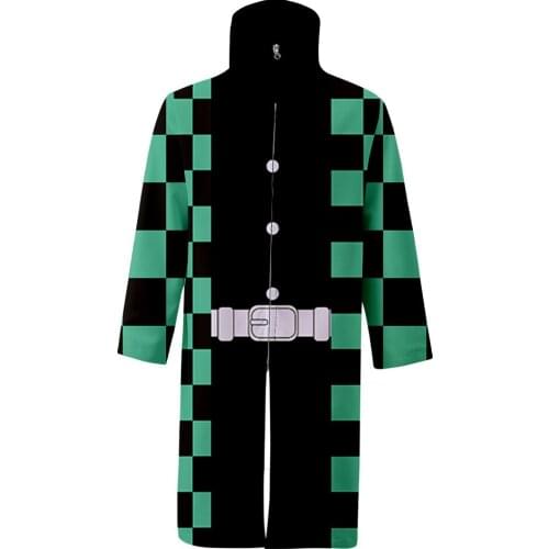 Demon Slayer Kimetsu no Yaiba Kamado Tanjirou Cosplay Costume Trench Coat Kimono Hashibira Inosuke Robe Tomioka Giyuu Suit