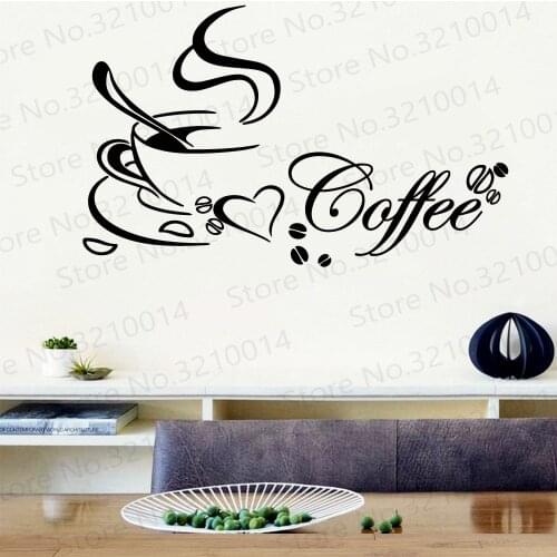 Colorful Kitchen Coffee Wall Sticker Home Decor Decoration For ChildrenS Room Wall Stickers Waterproof Wallpaper PW350