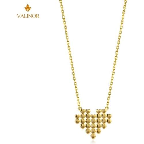 Love combination heart-shaped necklace creative design independent net red clavicle chain 925 sterling silver HM044