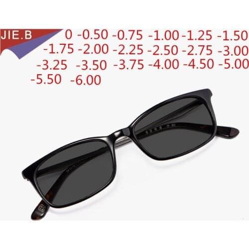 Newly Designed Acetate MensGlassesFashion Square Photochromic Ladies Sunglasses MyopiaGlasses Oculoss-0.5 to -6.0