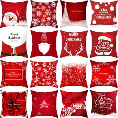 2019 New Merry Christmas Decorative Pillow case Santa Claus Throw Pillow Cover Cushion Cover Car Home Sofa Decorative