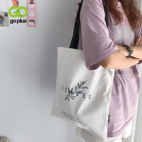 GOPLUS 2021 New Plant Shopping Bag Art Painting Canvas Shoulder Bag Cute Female Harajuku High-capacity Tote Shopper Bag For Girl
