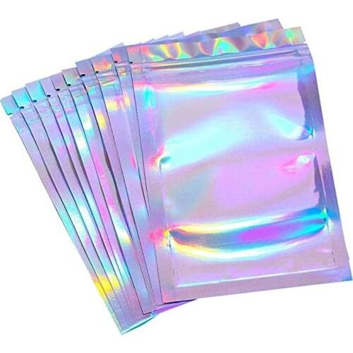 1000pcs/lot Smell Proof Bags Reclosable Pack Bags Clear Foil Flat Ziplock Bag For Party Favor Food Storage Colorful wholesale