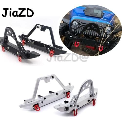 Aluminum Alloy Front Rear Bumper Bull Bar W/ Spare Tire Carrier For 1:10 Axial SCX10 JEEP SCX10 II 90046 90047 TRX-4 TRX4 RC Car
