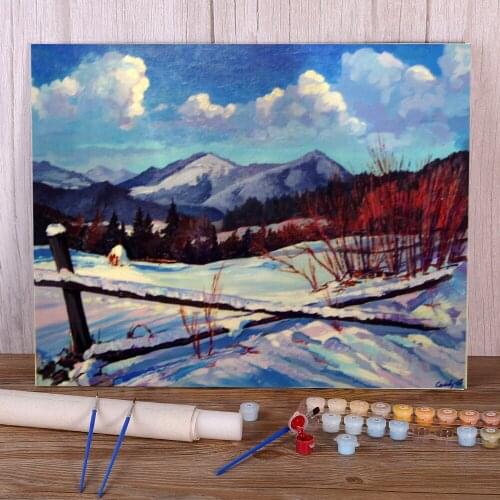 Landscape Winter DIY Painting By Numbers Package Oil Paints 40*50 Canvas Painting Decorative Paintings For Kids Art