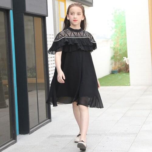 Big Girls Dresses Summer 2020 elegant Teenage Girls Chiffon Dress party Children Clothing kids costume 5 8 10 12 14 16 years old