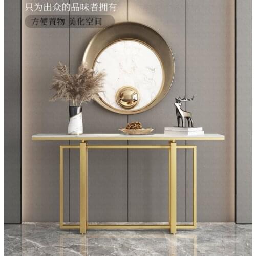 Northern Europe porch platform modern light luxury marble porch table hotel hall display porch cabinet iron table narrow table