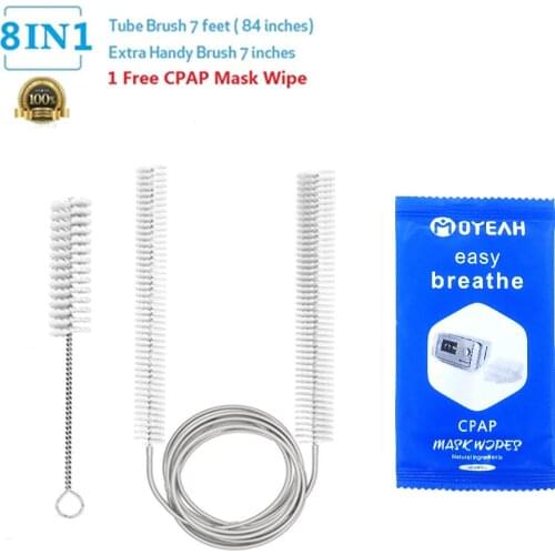 MOYEAH CPAP Cleaning Brush For Mask Hose Cleaner Brushes Kit with 1pc Sanitizing Wipe Clean Supplies For 22mm&19mm Diameter Tube