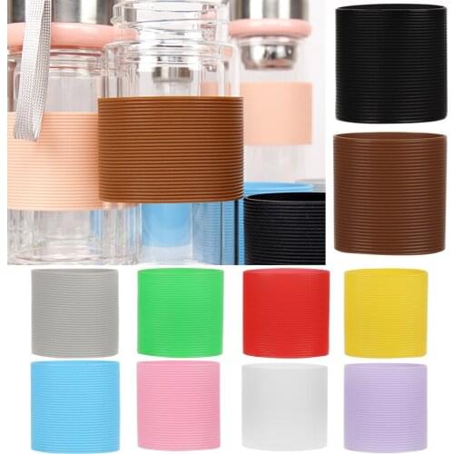 1PC Silicone Cup Sleeve Heat Insulation Bottle Sleeves Non-slip Mug Sleeve Glass Bottle Cover For Mugs Ceramic Coffee Cups Wrap