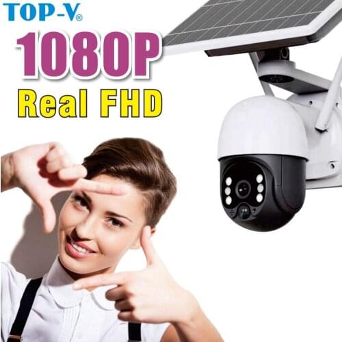Solar Panel Support Human Tracking Two Way Audio 3MP 4X Zoom CCTV PTZ Camera