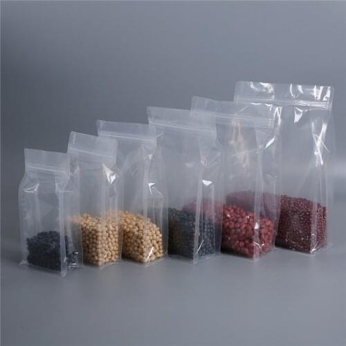 StoBag 50pcs Transparent Ziplock Bag Eight Side Seal Tea Bag Dried Fruit Tea Tea Biscuit Food Nut Snack Packaging Supplies