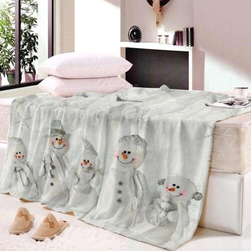 5 Snowmen Thin Nap Throw Blanket For Bed Super Soft Art Beach Towel Travel Couch Quilt Cover Bedspread Printed Cartoon