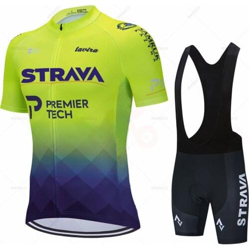 New Strava Triathlon Bicycle Cycling Jersey Bib Shorts Sets Bike Uniform Suits Cycling Clothing Ropa Ciclismo MTB Bike Clothes