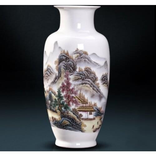 Vintage Chinese Style Vase Jingdezhen Jiangxi Home Living Room Tv Cabinet Dry Vase Small Vase Decorative Crafts Ornaments
