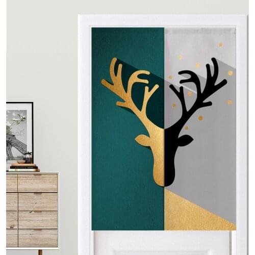 Nordic Simple Light Luxury Golden Door Curtain Bedroom Partition Curtain Good Luck Feng Shui Curtain Kitchen Curtain Noren
