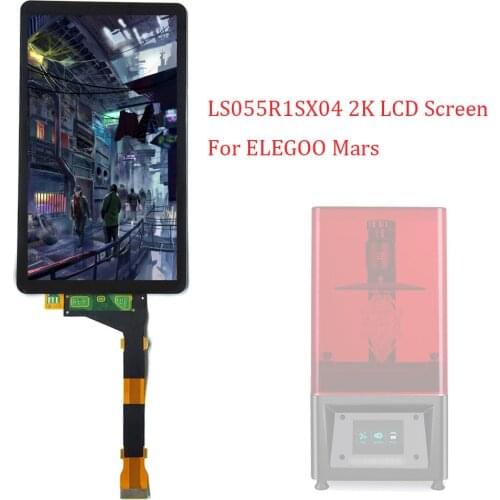 2K 2560x1440 LCD Screen Apply to ELEGOO Mars 3D Printer 5.5 inch ELEGOO Mars LCD Screen LS055R1SX04 With Glass No Backlight