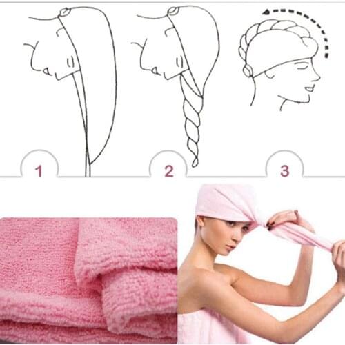 1pcs Women Hair Drying Hat Towels Bathroom Microfiber Towel Rapid drying Hair Towel Bath Towels Head Wrap Bathing Tools BJStore