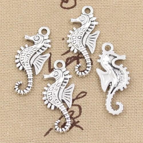 20pcs Charms Hippocampus Seahorse 29x12mm Antique Bronze Silver Color Plated Pendants Making DIY Handmade Tibetan Jewelry