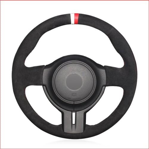 Black Suede Hand Sew Comfortable Soft Steering Wheel Cover for Toyota 86 2013-2016 Subaru BRZ 2013 2014 2015 2016 Scion FRS Kit