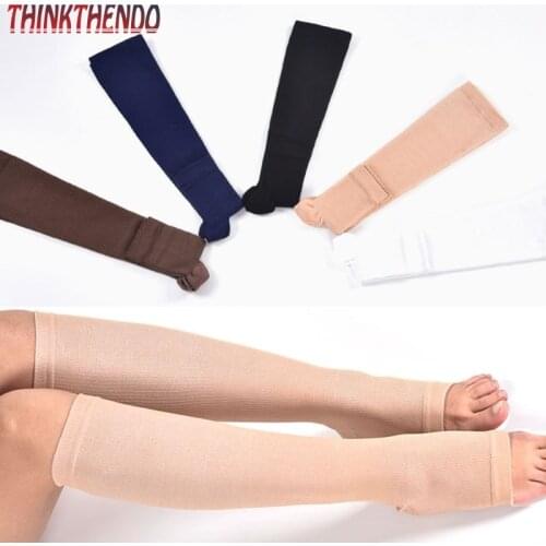 Women Men Unisex Open Toe Knee High Socks Leg Support Warmer Relief Pain Therapeutic Anti-Fatigue Sport Compression Stockings