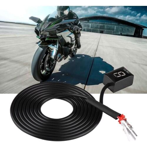 Motorcycle ECU Plug Mount 6 Speed Digital Gear Indicator Shift Lever Display for Kawasaki Highlighted LED Lights Gear Indicators