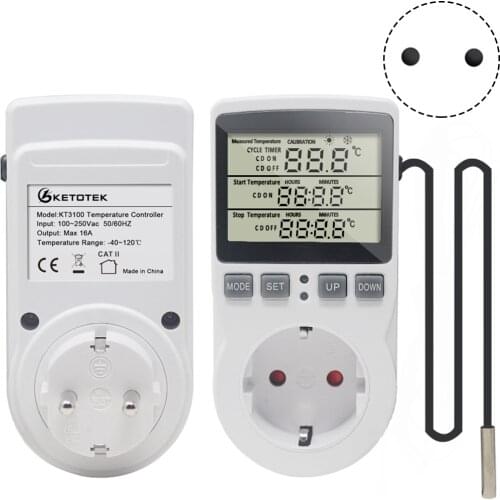 Digital Temperature Controller Socket Thermostat Controller Digital Socket Multifunctional Home Intelligent Temperature Detector