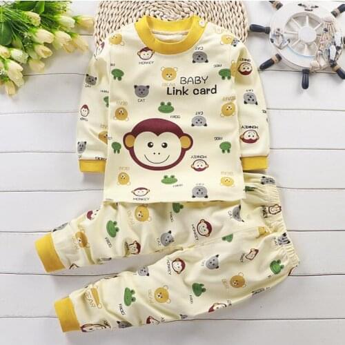 Baby Pajamas Suits clothes Infant Boy Cotton Cartoon Long Sleeve Clothes For Toddler Girls Casual Soft Sleepwears Clothing