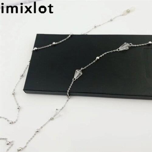 Imixlot Classic Trendy Triangle Crystal Beads Link Chain Eyeglasses Chains for Reading Glasses Cord Strap Holder Neck Retainer