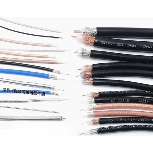 1M/PCS RG142 RG58 RG316/178/174 RF1.13 LMR100 RF coaxial cable shielded wire silver plated wire 1 meter