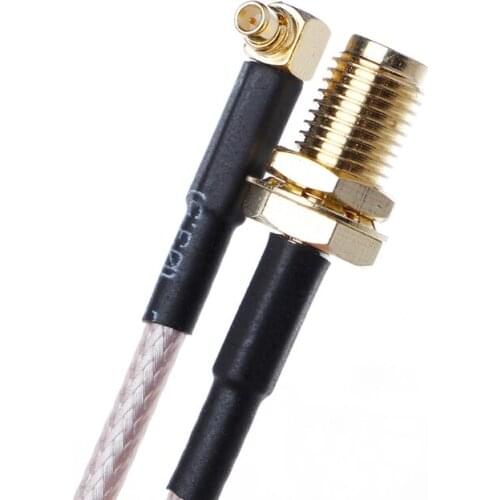 SMA Female to MMCX Male Right Angle Pigtail Cable RG316 15cm 6\"