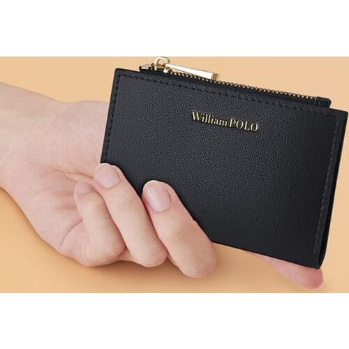 Leather Mens wallet Vertical Womens card holder wallet fashion Coin Purse multi function card bag