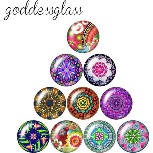 Fashion Beauty pattern flowers 10pcs 12mm/18mm/20mm/25mm Round photo glass cabochon demo flat back Making findings ZB0491