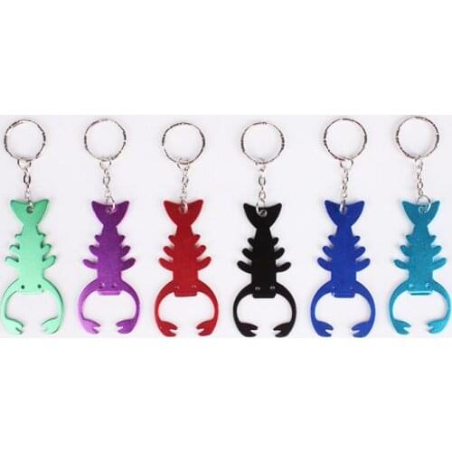 Creative Lobster Metal Bottle Opener With Keyring Keychain Promotional Gift Beer Beverage Bottle Opener Free Shipping SN1553