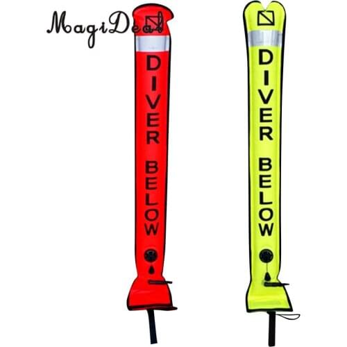 MagiDeal Pack 2 Professional Reflective SMB Surface Marker Buoy Safety Sausage Tube for Scuba Diving Snorkeling Spearfishing