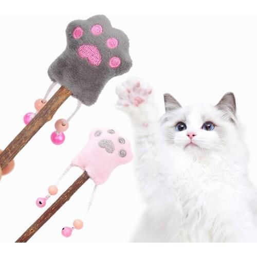 Cute Cat Wand Toy Silvervine Catnip Cat Toy Plush Kitten Toy With Bell Pet Favors Cat Wand Toy Cat Plush Kitten Toy with Bell