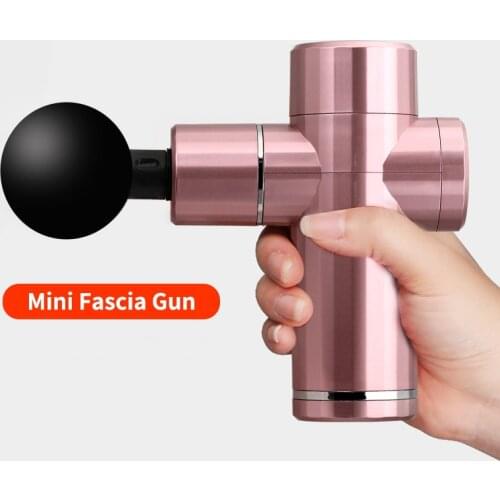 Mini Fascia Gun Deep Tissue Vibration Pain Relief Device 4 Replaceable Massage Heads Usb Body Massager