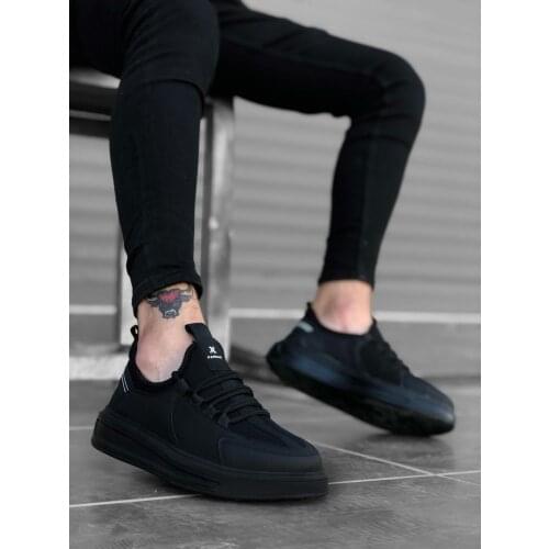 BA0176 High Bottom Casual Laced Black Bottom Sneakers Men 'S Shoes