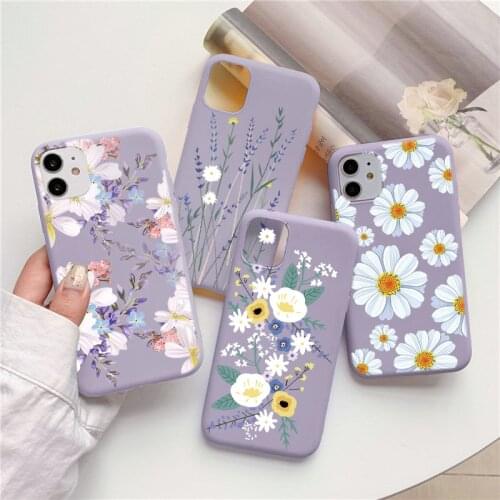 Soft TPU Case For iPhone 12 13 Pro Mini XS Max XR 7 8 6 6S Plus 5 5S SE 2020 Flowers Cover For iPhone 11 Pro Phone Shell Coque
