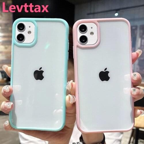 Transparent Clear Candy Phone Case For iPhone12 11 Pro XR Soft Acrylic Back Cover for iphone X XS Max 8 7 6 6S Plus SE 2020