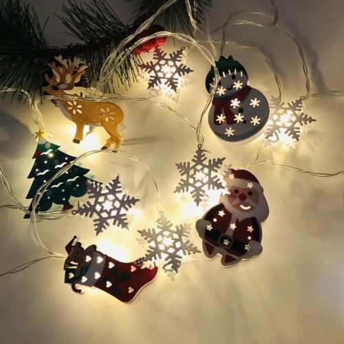 2021 Newest USB/Battery LED String Lights Mixed Snowman Snowflake Elk Christmas Tree Garland Light For Xmas Wedding Party Decor