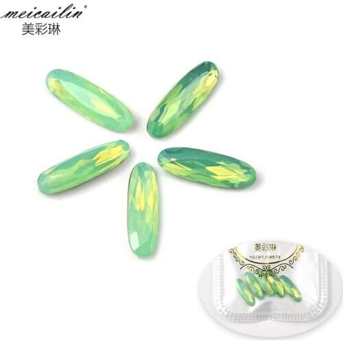 New Arrive 5pcs AB 5x14.5mm Big Horse Eye Rhinestones Strass Nail Crystal Non Flatback Glitters Stones For DIY Nails Art Dekor