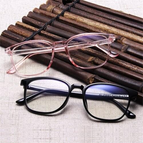 Retro Clear Lens Glasses Frame Women Vintage Eyewear Frame for Near Sight Men Clear Pink Blue Black PC Spectacle Frames