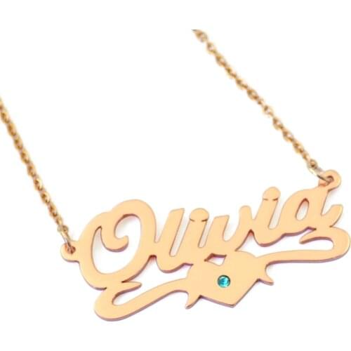 Personalized Name Necklace with Birthstone, Personalized Name Jewelry Custom Name Necklace Custom Gift for Her Mothers Gift