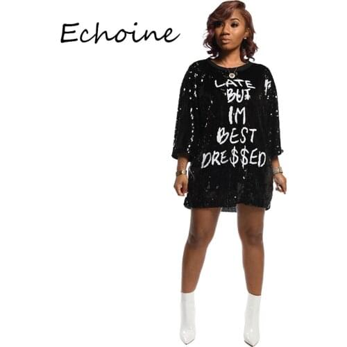 Casual Women Shirt Letter Print Sequins tshirt Women Clothes Women Black Red Pink Sliver Plus Size xxl